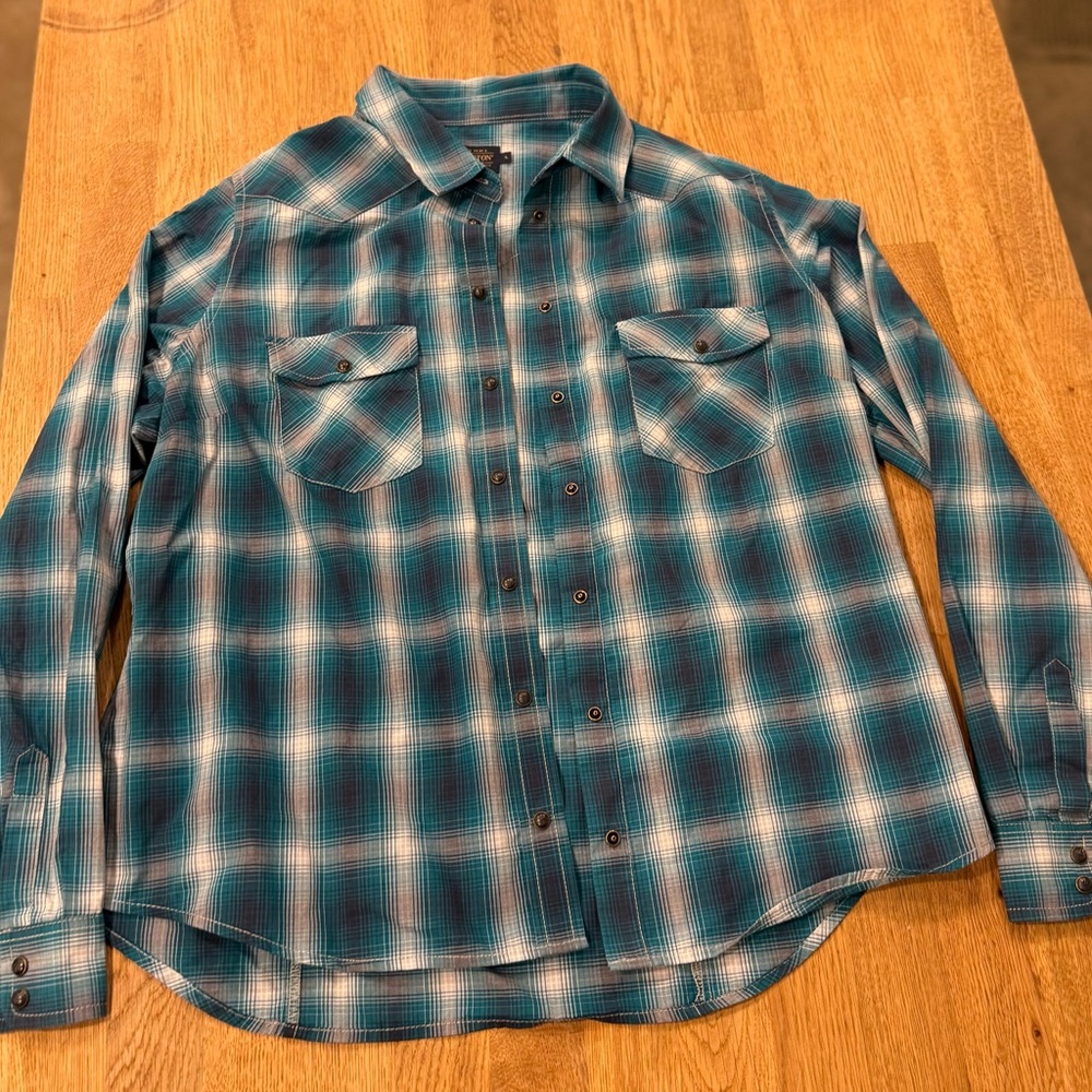 Pendleton Blue and White Plaid Dress Shirt